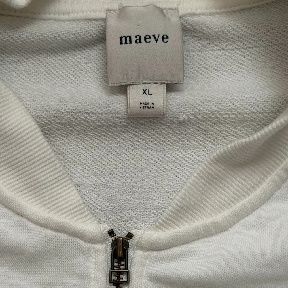 Maeve White Ruffle Zip-Up Jacket - Picture 7 of 7